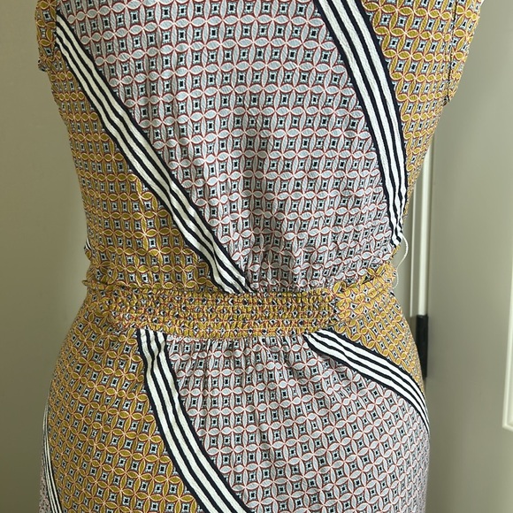 Anthropologie Maeve Carla Wrap Dress Pink Combo Vneck Tie Closure Side Zip Sz 8 - Picture 11 of 16